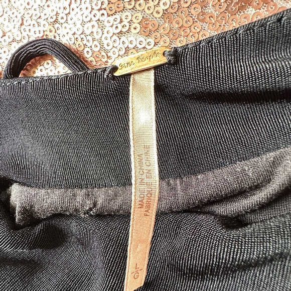 Free People Black Hypnotized Knit Black Maxi Dress Strappy Cutout Size L, Boho - Picture 8 of 11